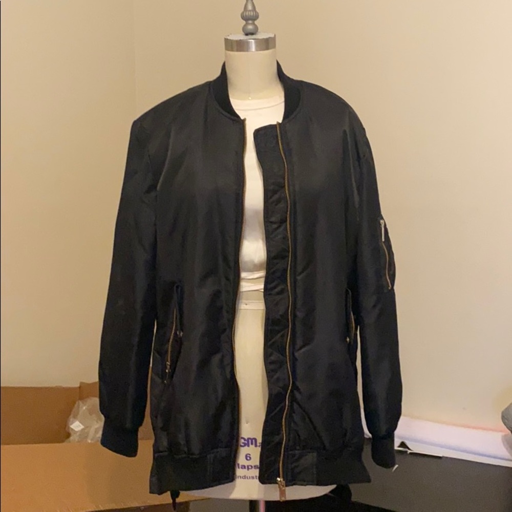 Zara unisex long bomber jacket